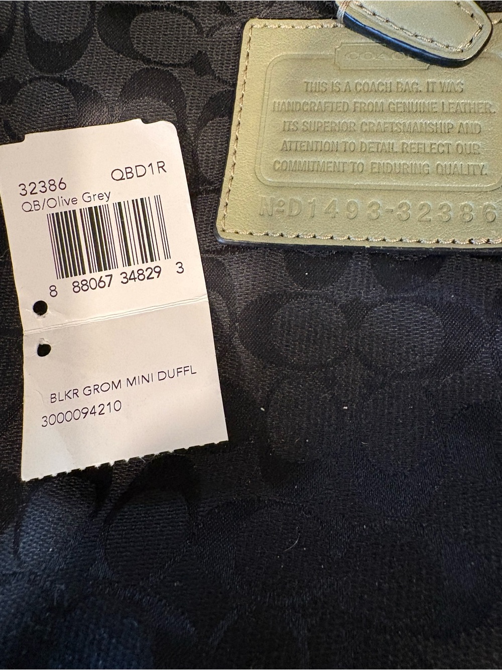 Coach Bleecker Grommets Olive Grey Leather Crossbody Bucket Bag - Picture 12 of 12